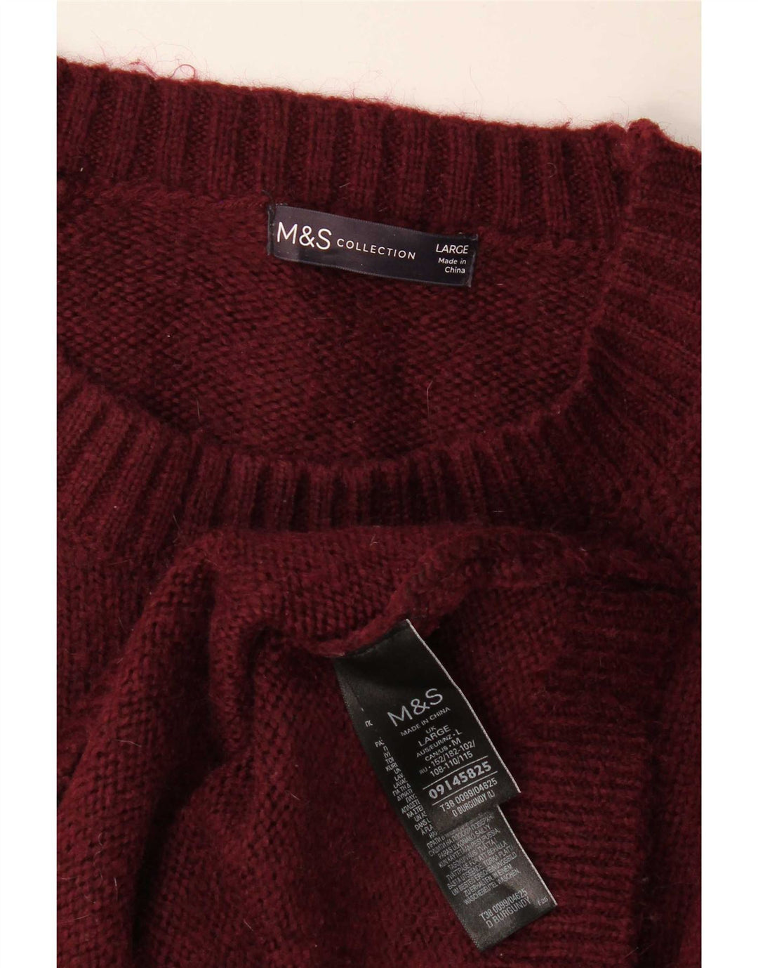 Suéter masculino Marks & Spencer com gola redonda grande acrílico vinho