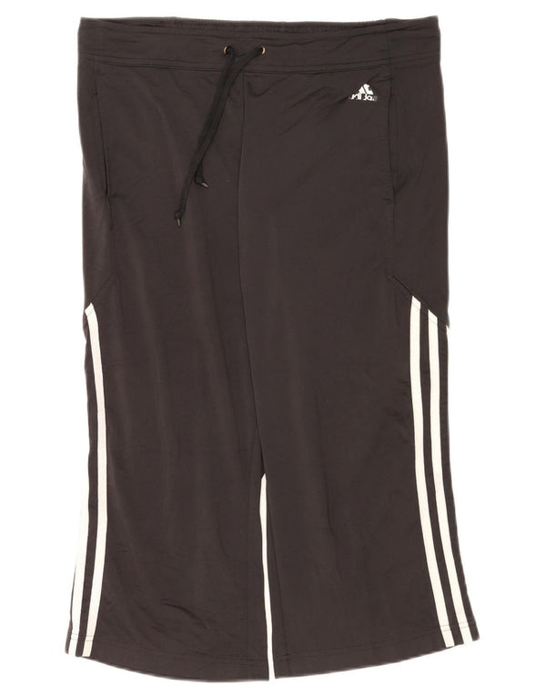 Adidas Womens Capri Calças de treino UK 14 Grande Poliéster Preto