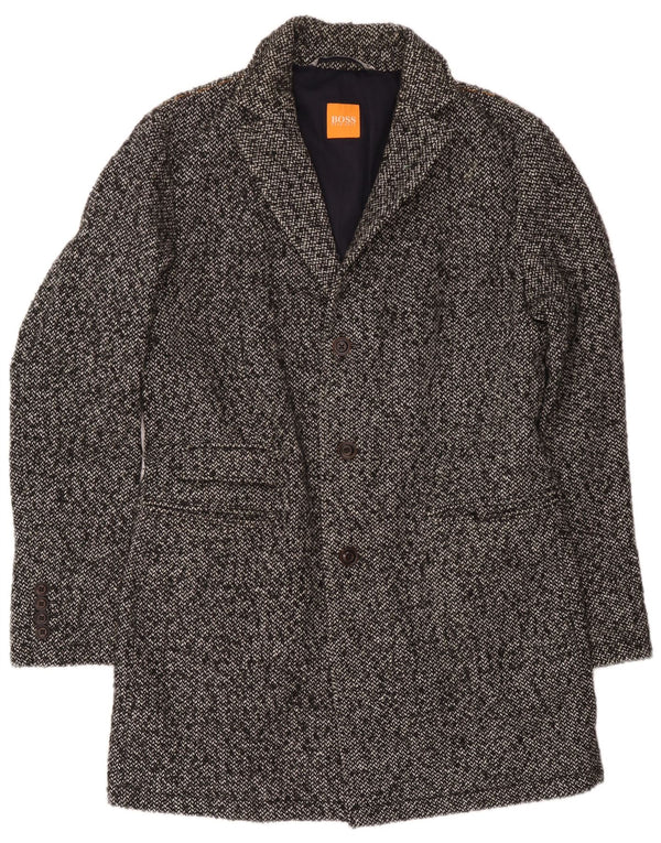 Sobretudo masculino Hugo Boss UK 52 XL cinza manchado poliacrílico
