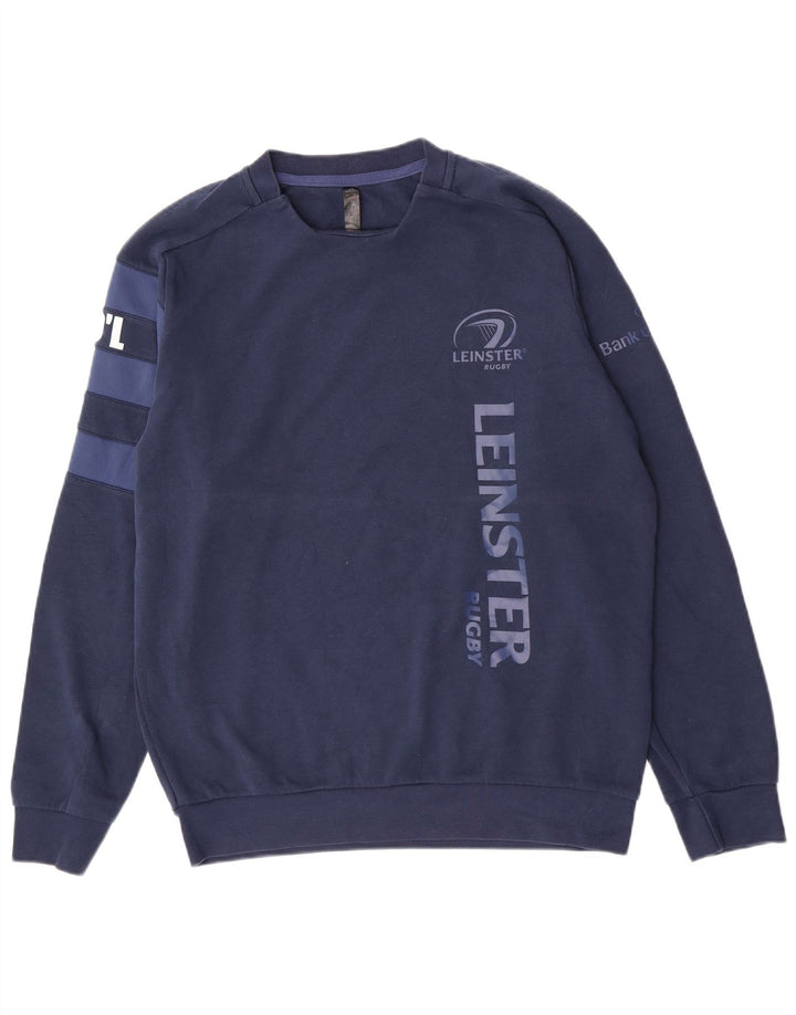 Adidas Mens Graphic Moletom Jumper Grande Algodão Azul Marinho