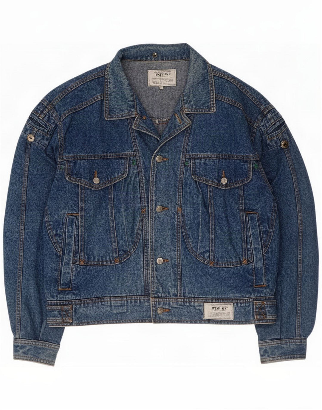 POP 84 Jaqueta jeans masculina UK 40 Grande Azul