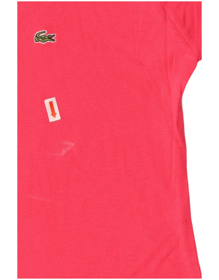 Camiseta feminina LACOSTE tamanho superior 42 grande algodão rosa