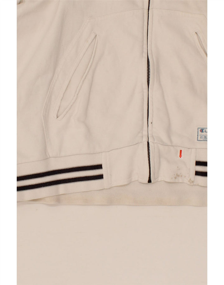 CHAMPION Womens Graphic Zip Hoodie Sweater UK 18 XL White Vintage Champion and Second-Hand Champion from Messina Hembry 