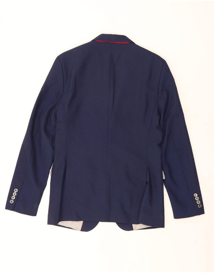 Jaqueta blazer masculina Zara com 2 botões IT 48 lã azul marinho médio