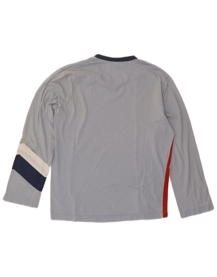 Fila Mens Top Manga Longa Pequeno Azul Colourblock Algodão