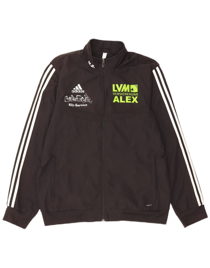 Adidas Mens Climalite Graphic Tracksuit Top Jaqueta Grande Poliéster Preto