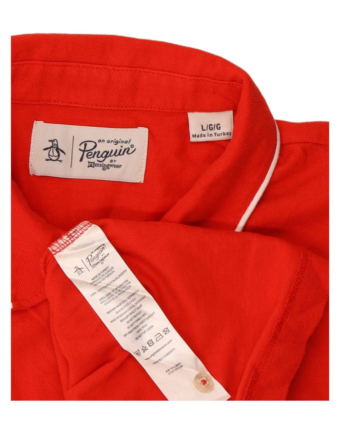 Camisa polo masculina Penguin grande algodão vermelho