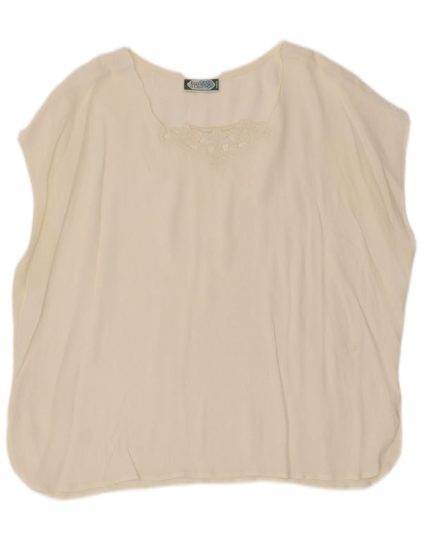 Blusa feminina Fiori di Chiara Top IT 50 XL branco floral acetato