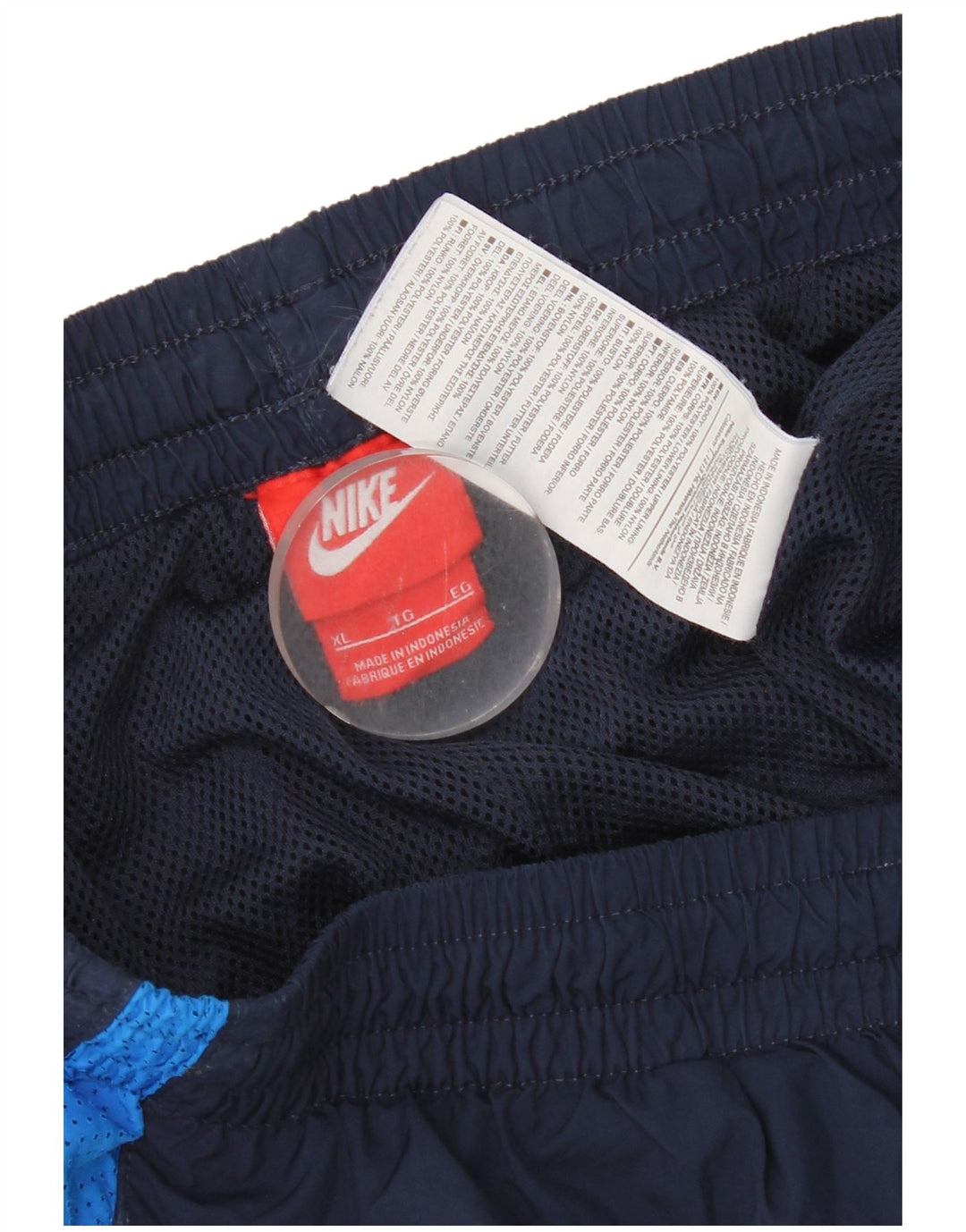 Calça de treino masculina Nike Joggers XL azul marinho colorblock poliéster