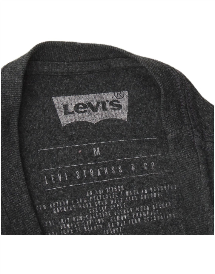 Top gráfico masculino LEVI'S manga comprida algodão cinza médio