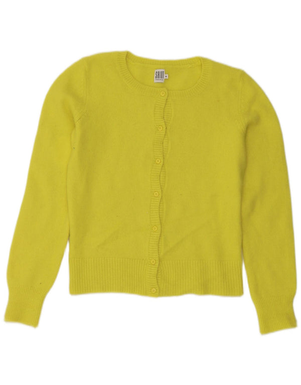 Suéter cardigã feminino Saint Tropez UK 12 poliamida amarela média