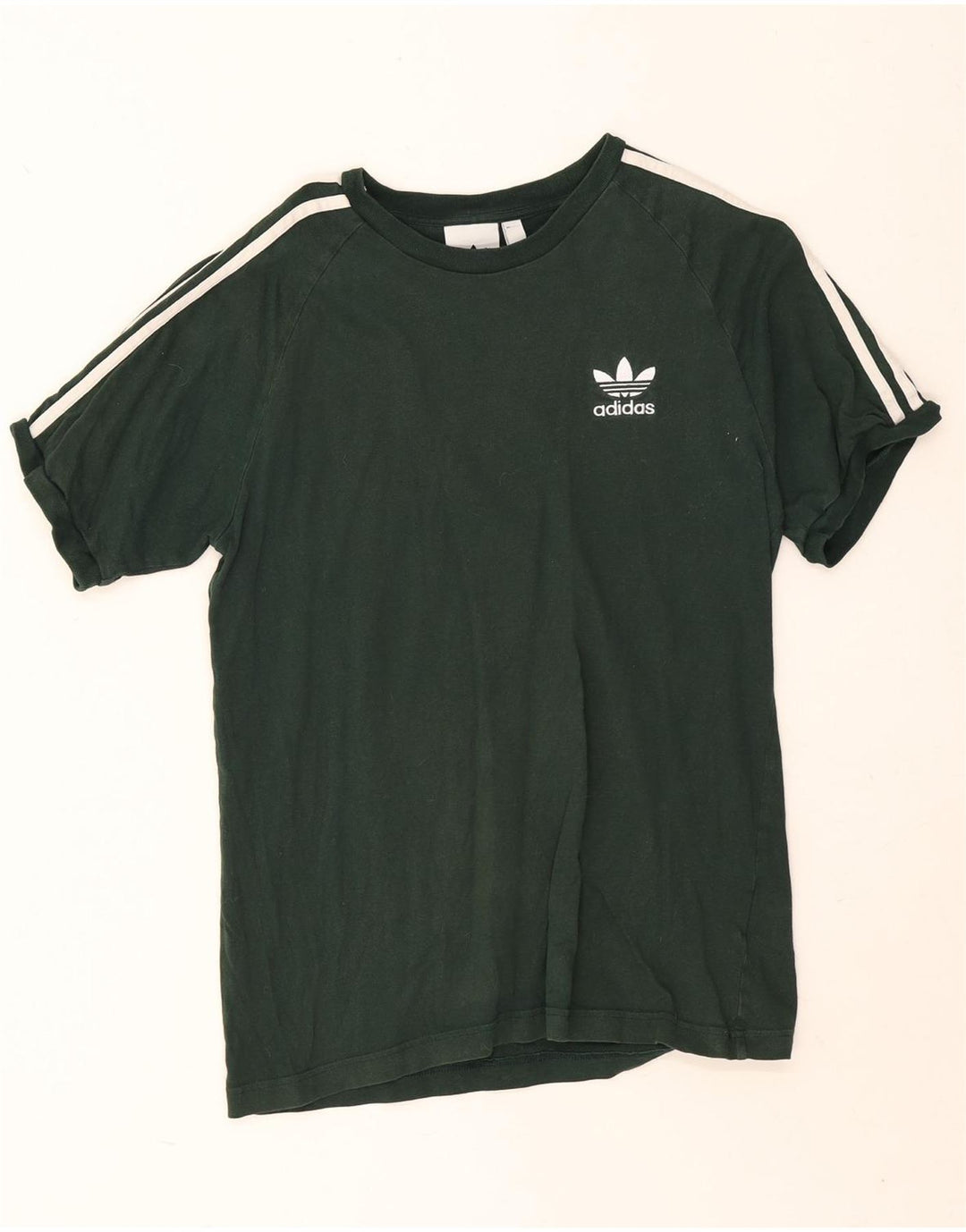 Adidas Mens Camiseta Top Médio Algodão Verde