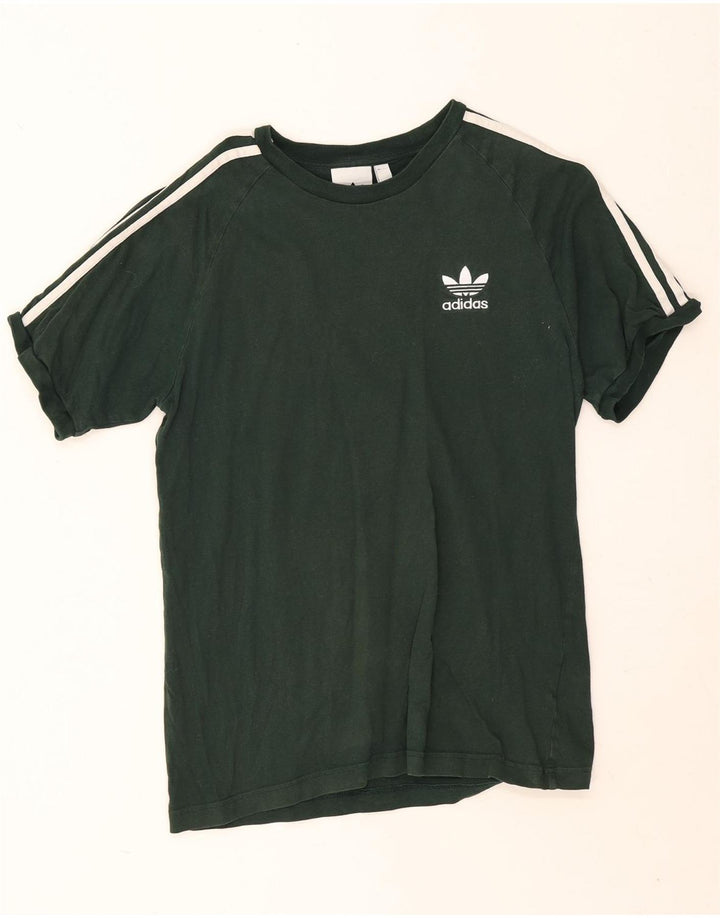 Adidas Mens Camiseta Top Médio Algodão Verde