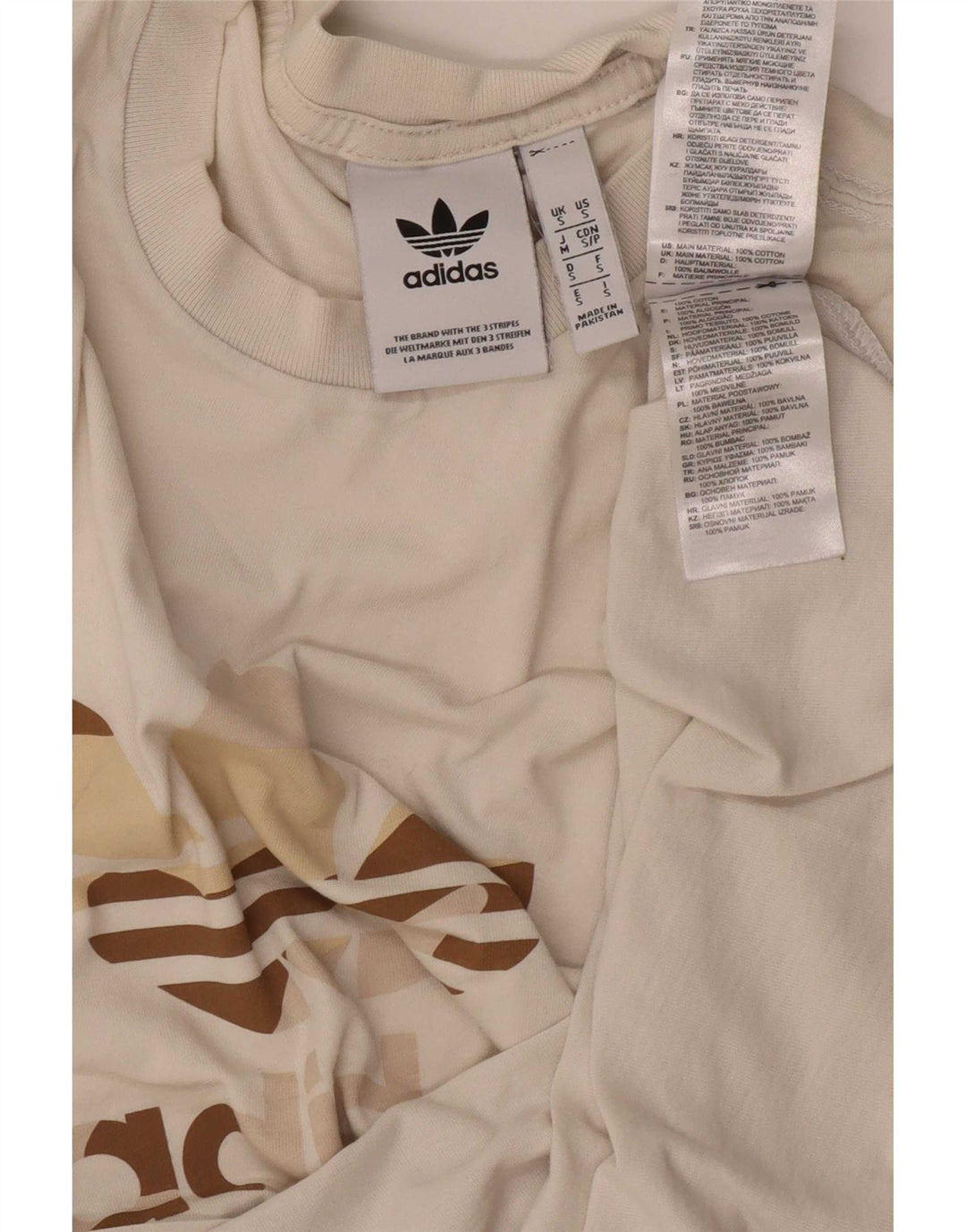 Adidas Mens Graphic T-Shirt Top Pequeno Algodão Branco