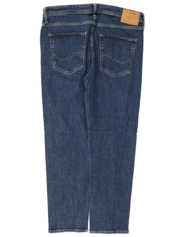 Jack & Jones Masculino Mike Straight Jeans W34 L30 Azul Algodão