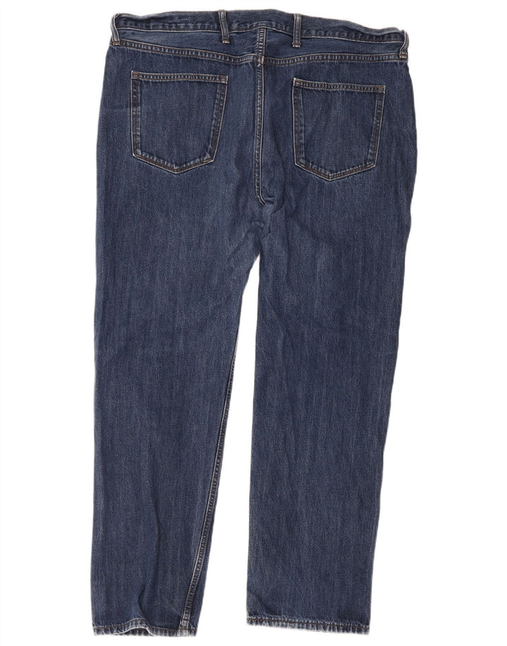 Calça jeans reta regular masculina Marks & Spencer W42 L31 algodão azul