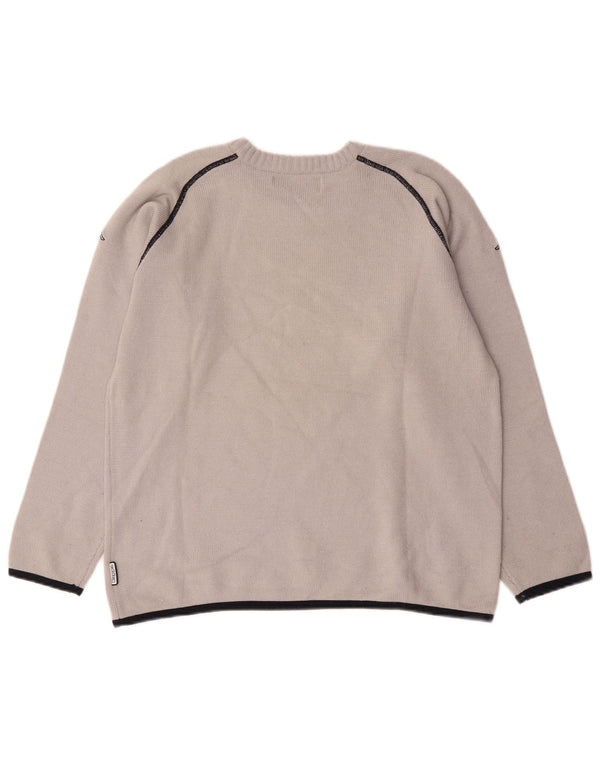 Suéter feminino Kappa com gola redonda UK 18 XL lã cinza