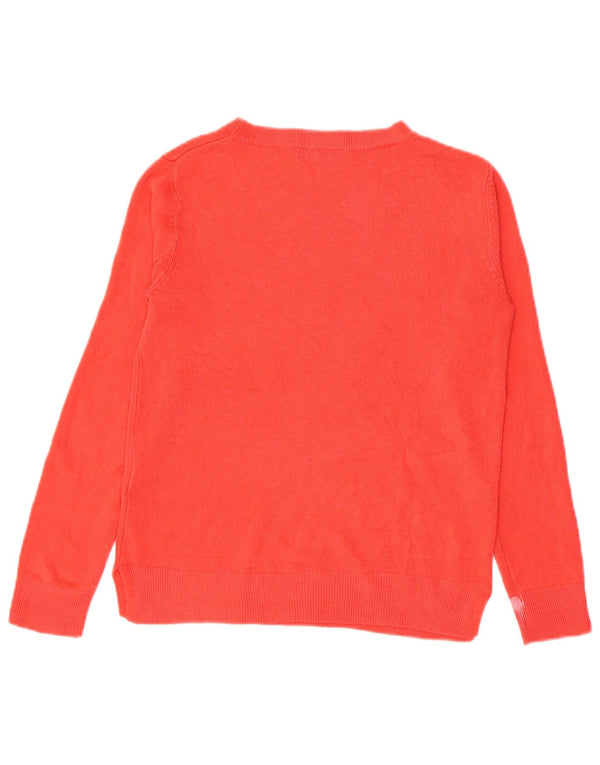Suéter feminino Marks & Spencer com gola canoa e acrílico vermelho pequeno Reino Unido 10