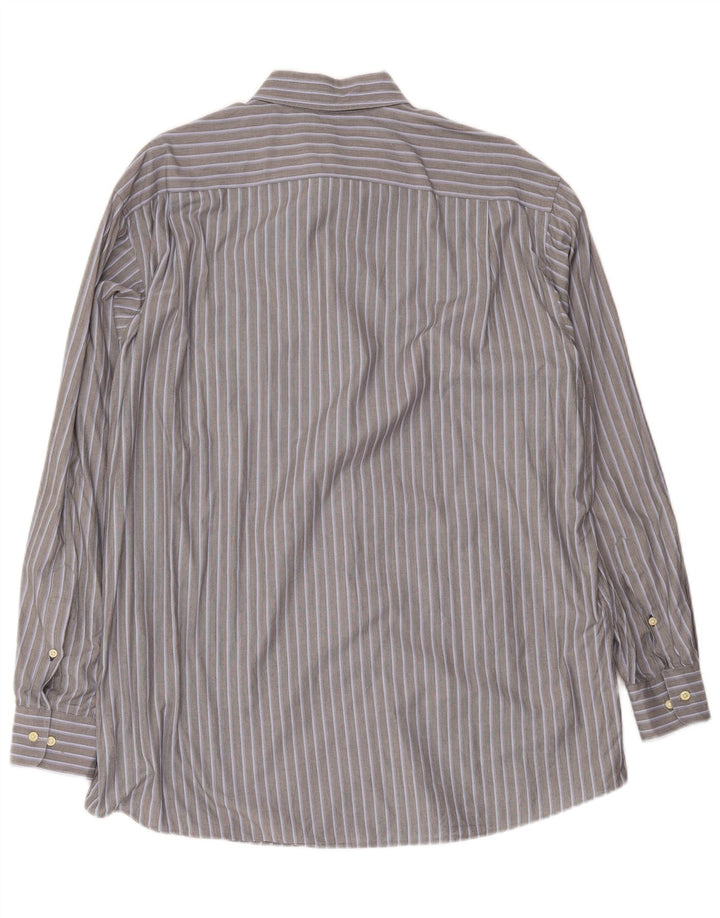 Camisa masculina Tommy Hilfiger tamanho 16 1/2 listrada cinza grande