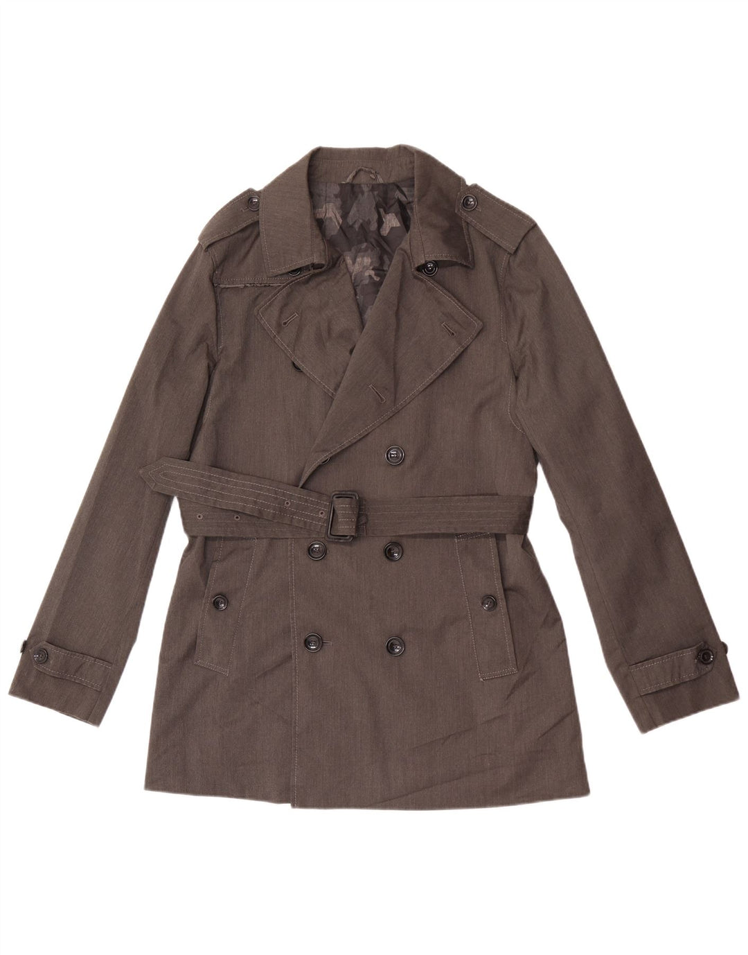 Casaco impermeável masculino vintage UK 36 poliéster cinza pequeno