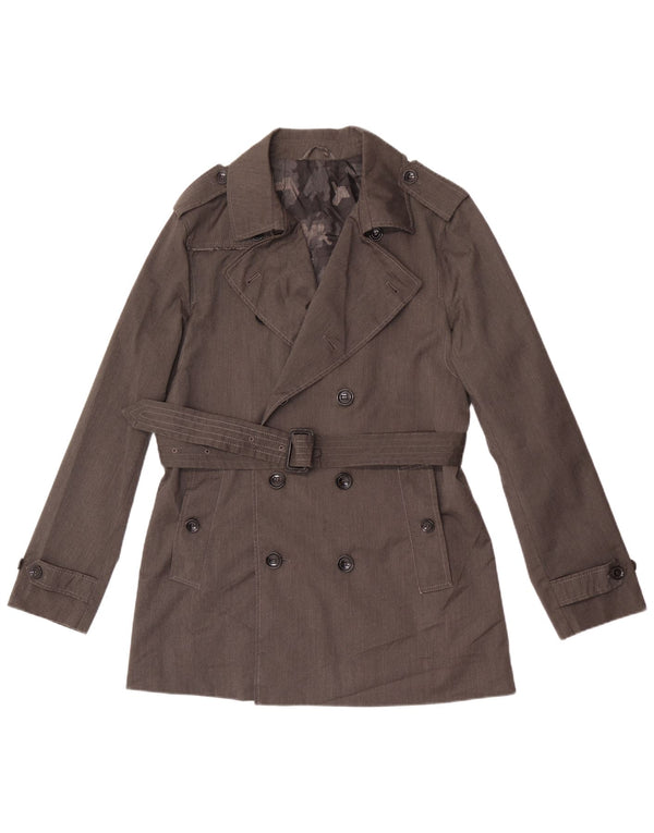 Casaco impermeável masculino vintage UK 36 poliéster cinza pequeno