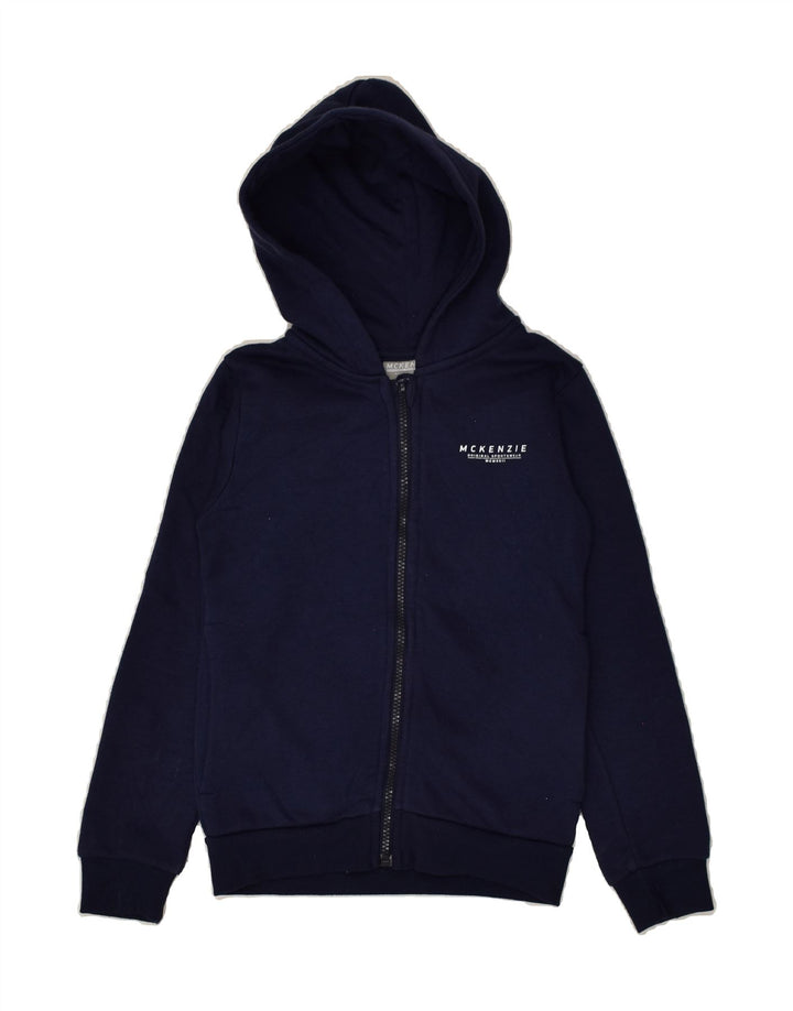 MCKENZIE Boys Zip Hoodie Sweater 8-9 Years Navy Blue Cotton | Vintage Mckenzie | Thrift | Second-Hand Mckenzie | Used Clothing | Messina Hembry 