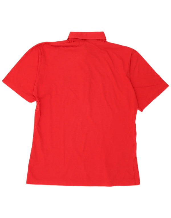 Camisa polo masculina vintage grande algodão vermelho