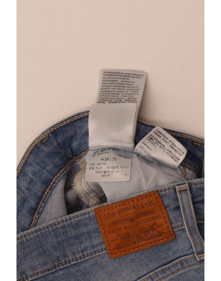 LEVI'S Feminino 712 Slim Jeans W28 L30 Azul Algodão
