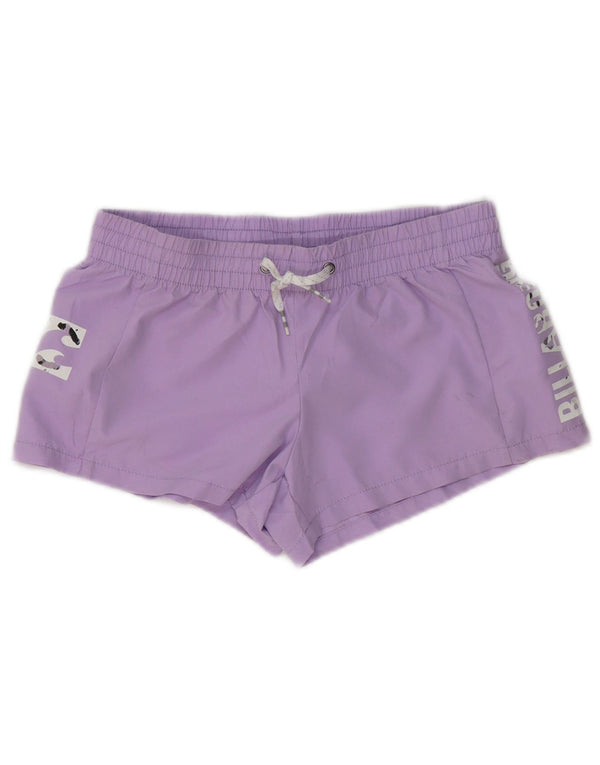 Shorts esportivos gráficos Billabong para meninas 9-10 anos poliéster roxo