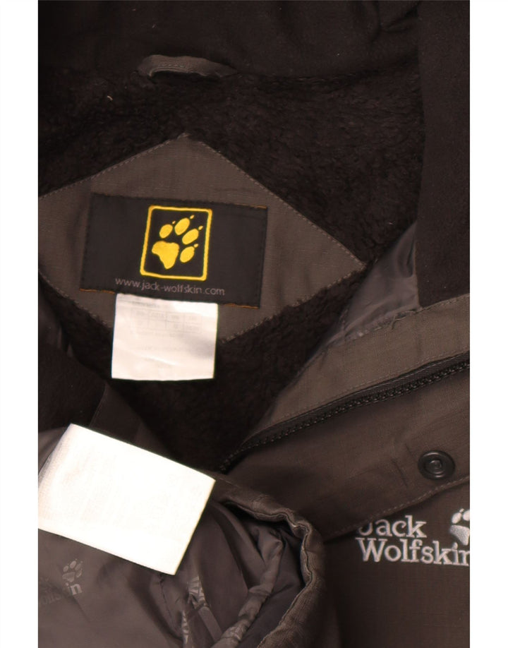 Casaco corta-vento masculino Jack Wolfskin com capuz Reino Unido 36/38 poliéster cinza médio