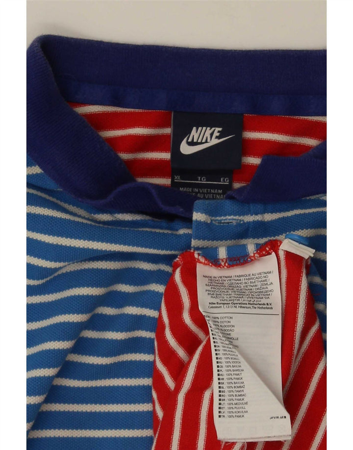 Camisa polo masculina Nike XL de algodão listrado multicolorido