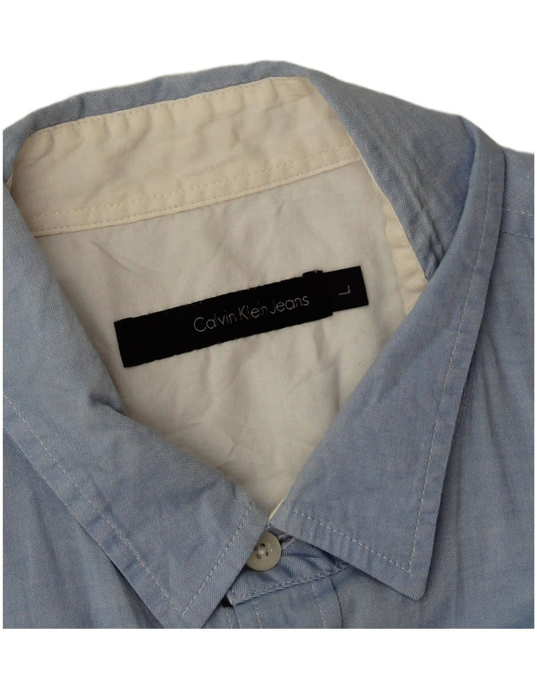Camisa masculina Calvin Klein Jeans grande azul algodão