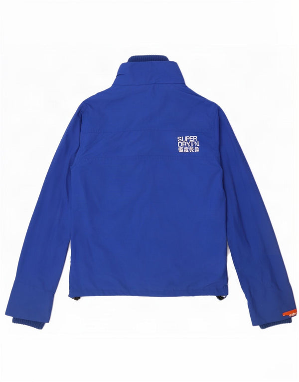 Jaqueta de chuva feminina Superdry UK 12 nylon azul médio