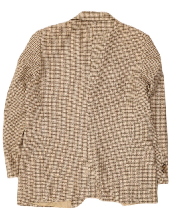 Luisa Spagnoli Jaqueta blazer feminina de 2 botões IT 48 XL Bege Houndstooth