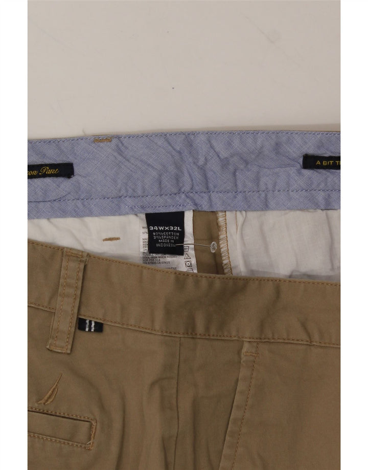 NAUTICA Mens Straight Suit Trousers W34 L32 Beige Cotton Vintage Nautica and Second-Hand Nautica from Messina Hembry 