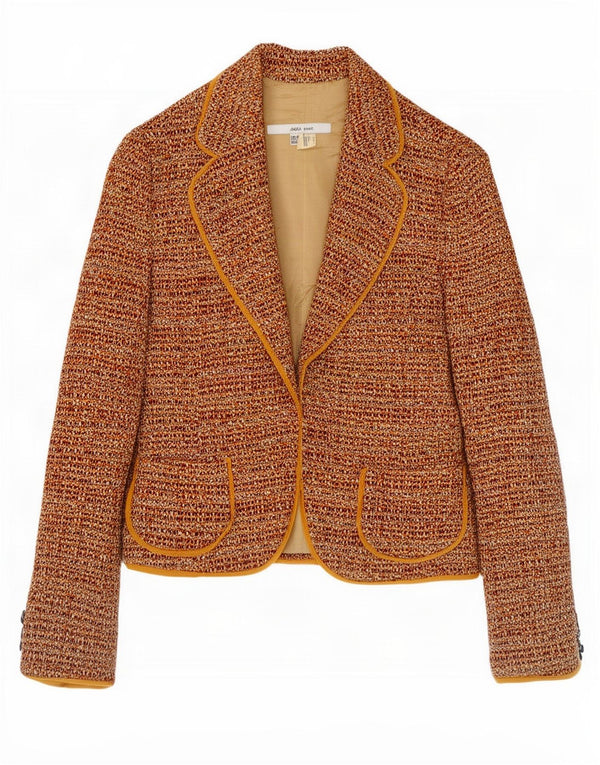 Jaqueta Blazer Feminina Zara EU 38 Pequeno Acrílico Salpicado Marrom