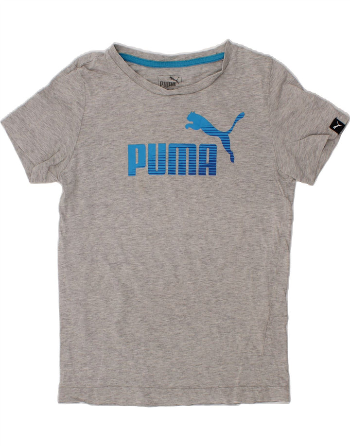 PUMA Boys Graphic T-Shirt Top 9-10 Years Grey Vintage Puma and Second-Hand Puma from Messina Hembry 