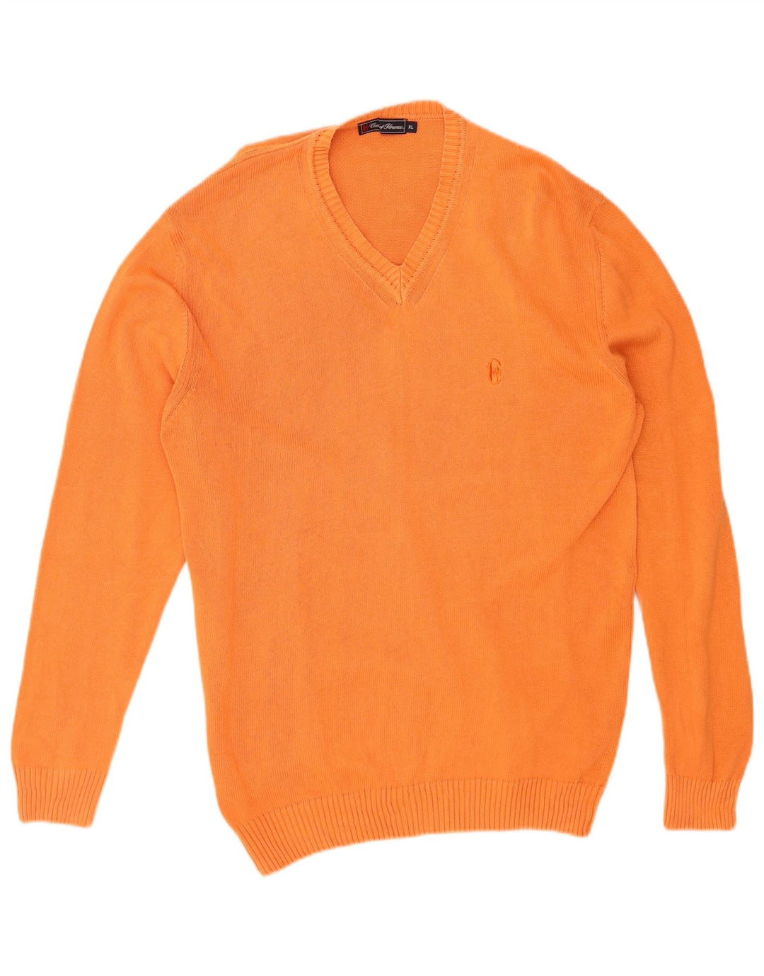 Suéter masculino CONTE OF FLORENCE com decote em V XL laranja algodão