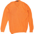 Suéter masculino CONTE OF FLORENCE com decote em V XL laranja algodão