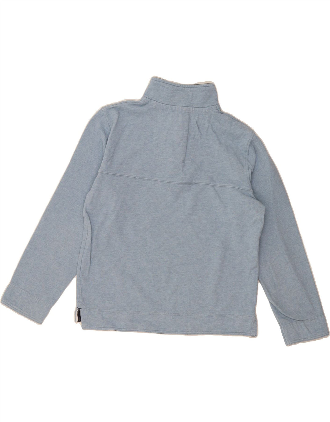 CREW CLOTHING Mens Zip Neck Sweatshirt Jumper Small Blue Cotton Vintage Crew Clothing and Second-Hand Crew Clothing from Messina Hembry 