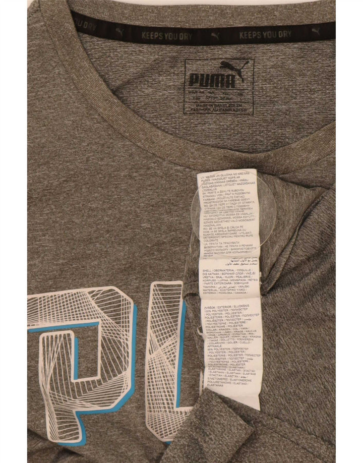 Camiseta masculina Puma Graphic grande poliéster manchado cinza