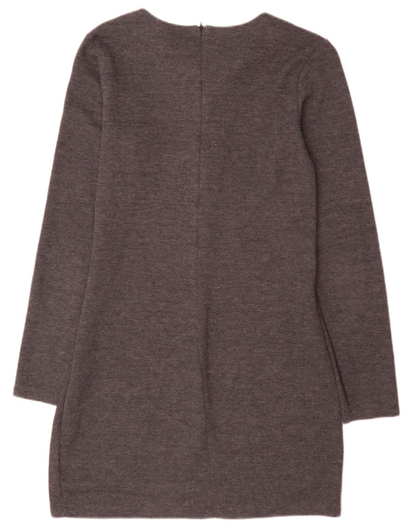 Zara Mini vestido jumper feminino Reino Unido 14 grande cinza