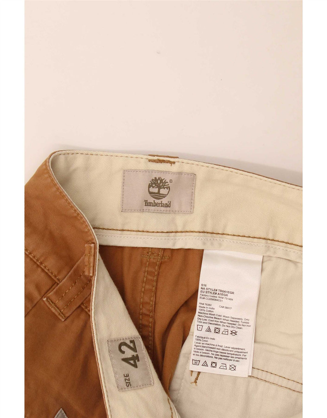 Shorts cargo masculino Timberland W42 2XL algodão marrom