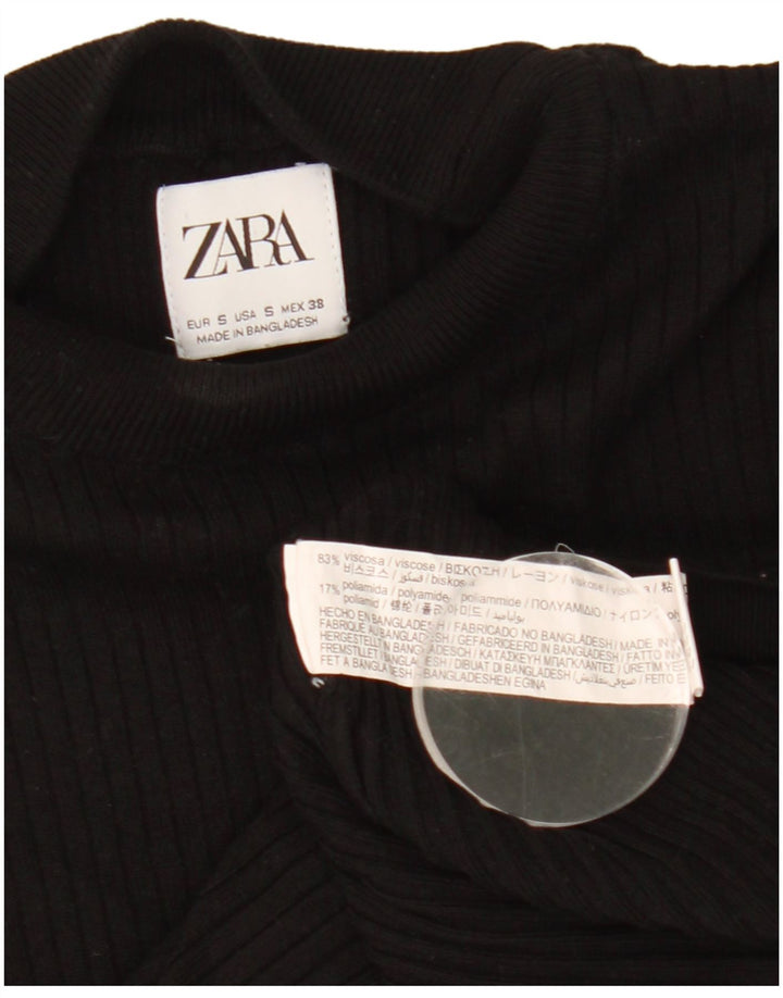 Zara Suéter masculino com gola tartaruga e viscose preta pequena