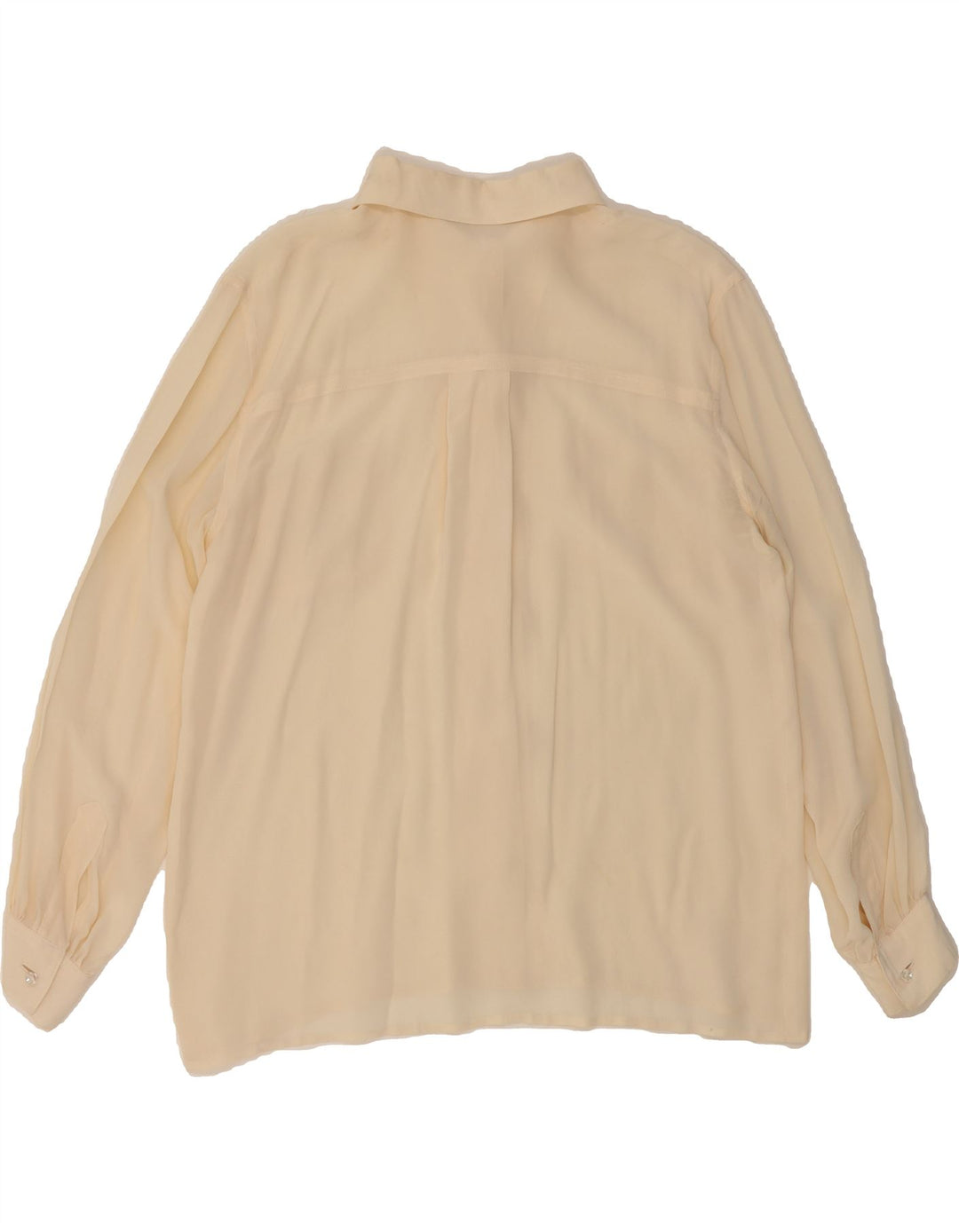 VINTAGE Womens Shirt Blouse UK 14 Large Beige Vintage Vintage and Second-Hand Vintage from Messina Hembry 