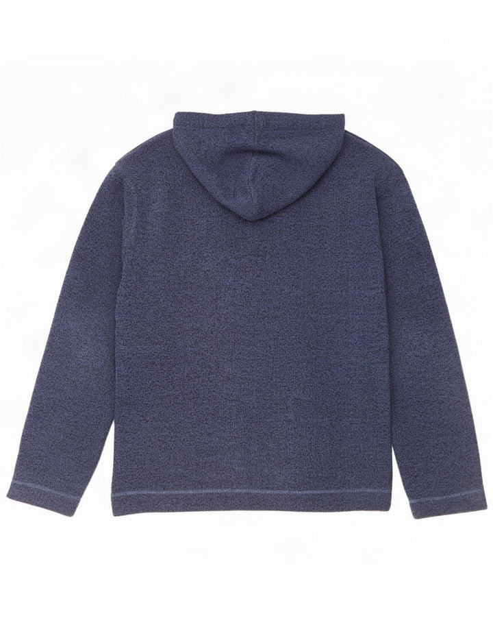 Weird Fish Masculino com capuz e gola com botão Jumper grande poliéster manchado azul  Descrição do produto Tamanho da etiqueta: