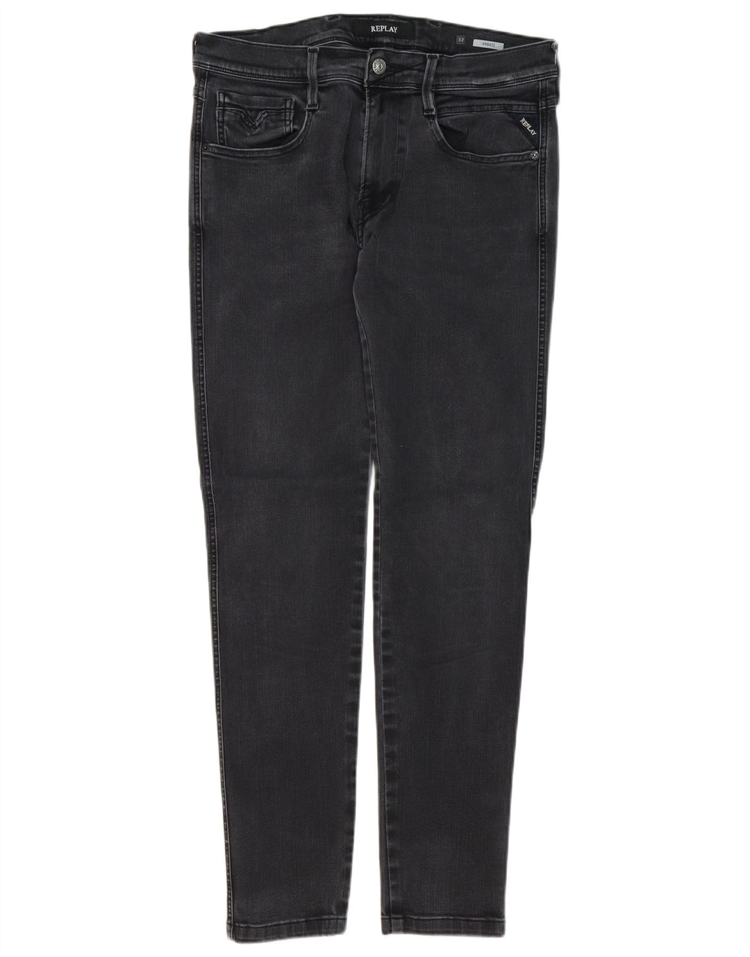 Replay Mens Anbass Slim Jeans W32 L31 Preto