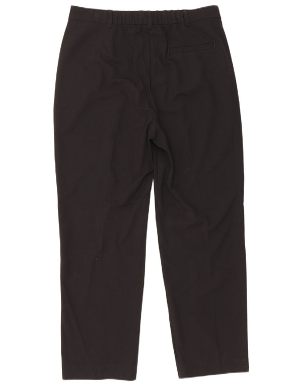 Calça feminina reta casual Marks & Spencer Reino Unido 12 médio W30 L26 preta