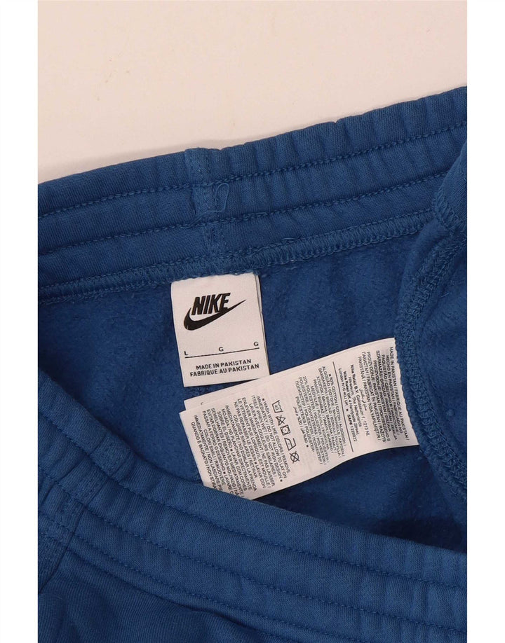 Calça de treino masculina Nike joggers grande algodão azul
