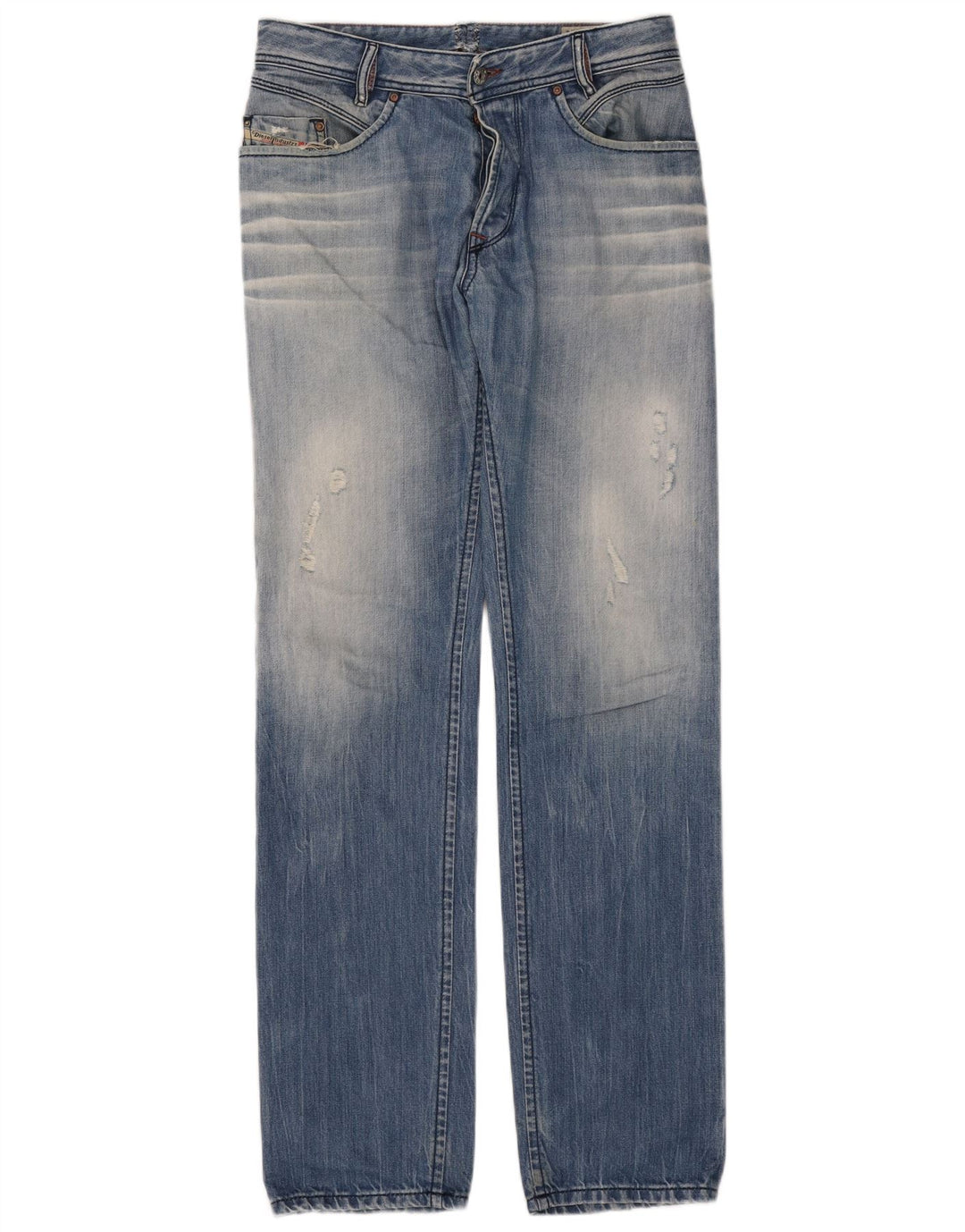 Diesel Masculino Iakop Distressed Slim Jeans W33 L34 Azul Algodão